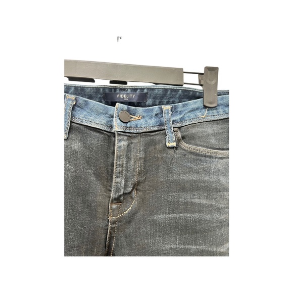 FIDELTY JEANS BLACK AND BLUE DENIM DISTRESSED JEAN - Picture 2 of 6